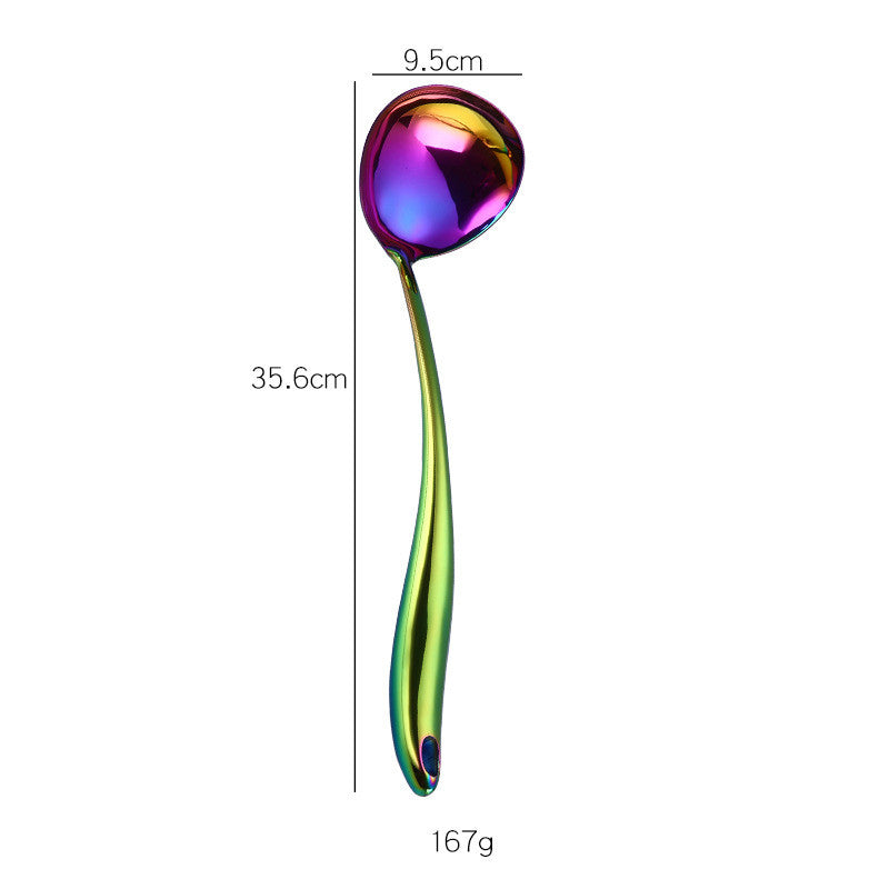 Rainbow Kitchen Tools Cooking Utensils Restaurant Cookware Kitchenware Set Soup Ladle Colander Spoon Slotted Turner - One Red Hill